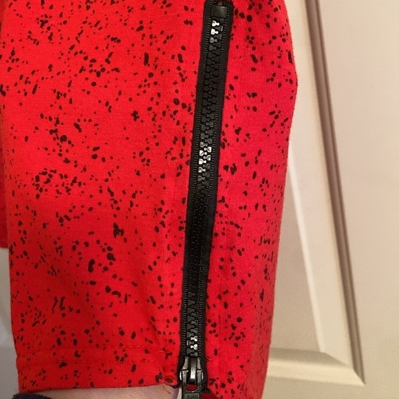 M Society Hoodie S/S Zip Sides Red Black Size XL - Picture 4 of 8